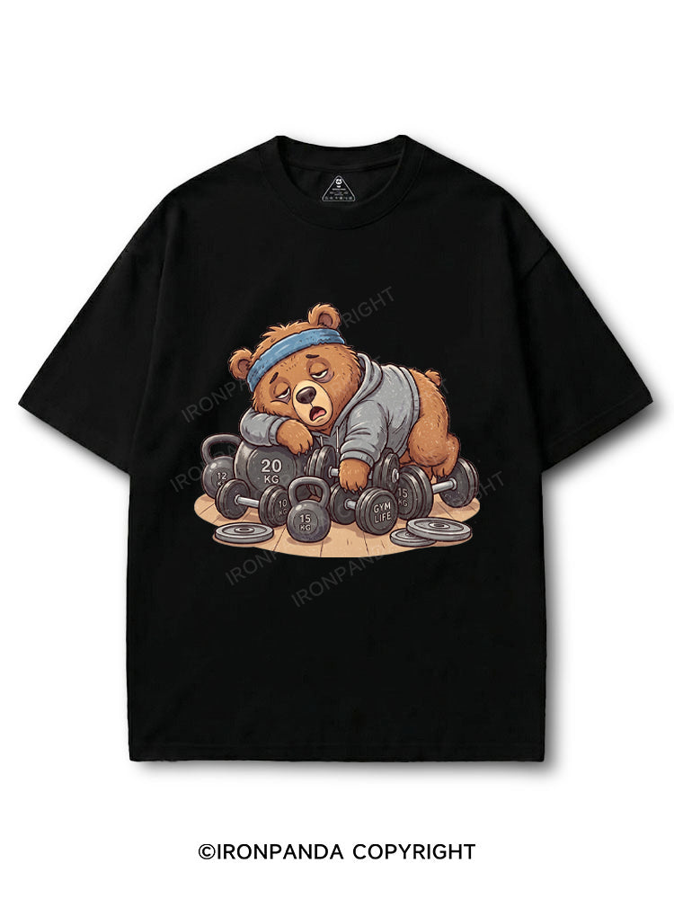 Weightlifting Bear Lazy Fitness COTTON PUMP COVER