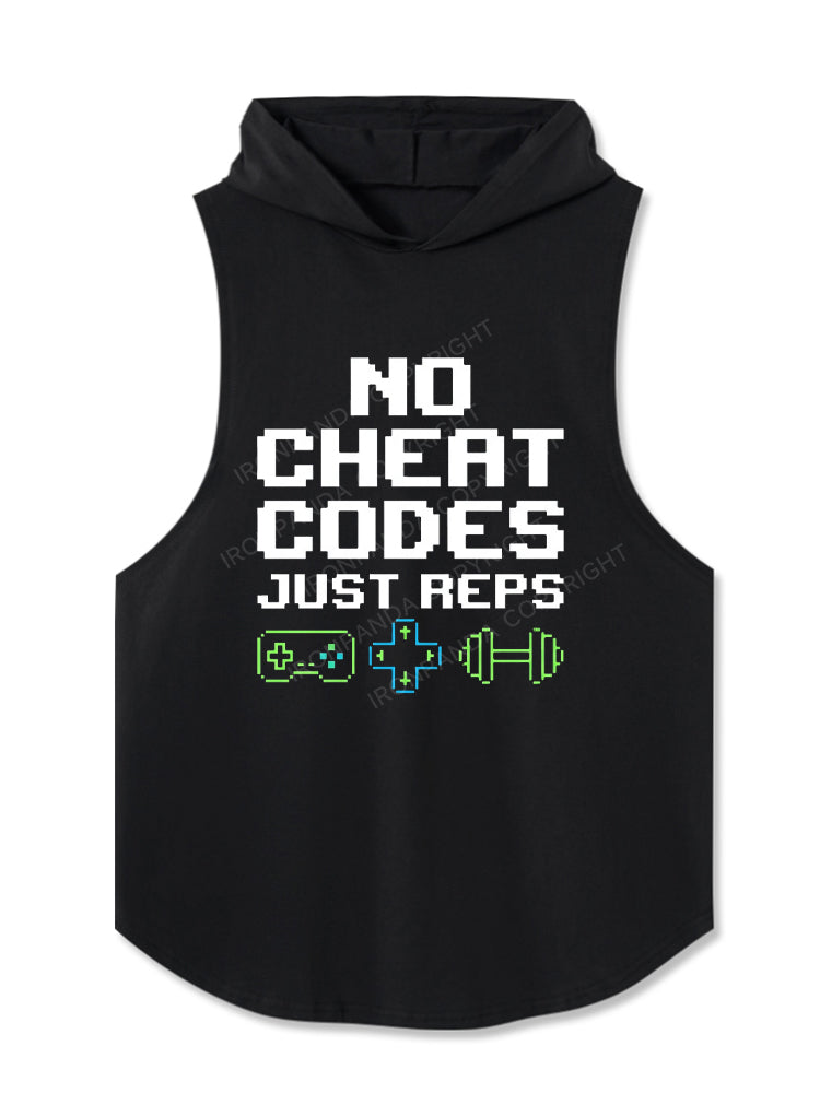No Cheat Codes Just Reps Gamer Hooded Tank