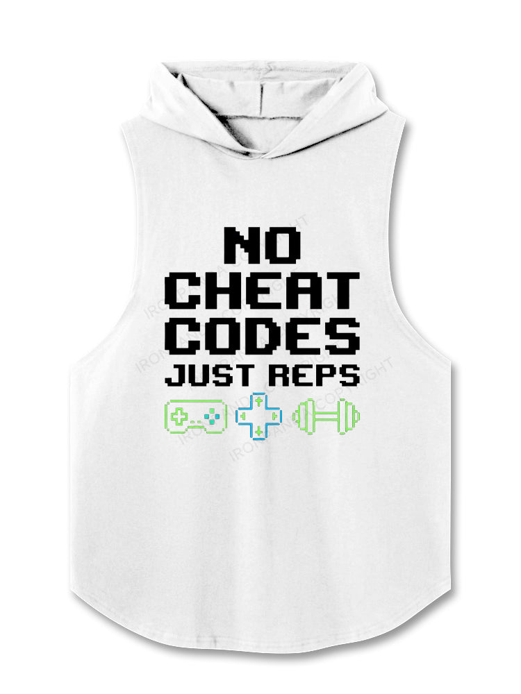 No Cheat Codes Just Reps Gamer Hooded Tank