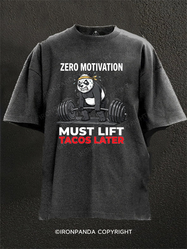 Tacos Later Angry Panda Washed Gym Shirt