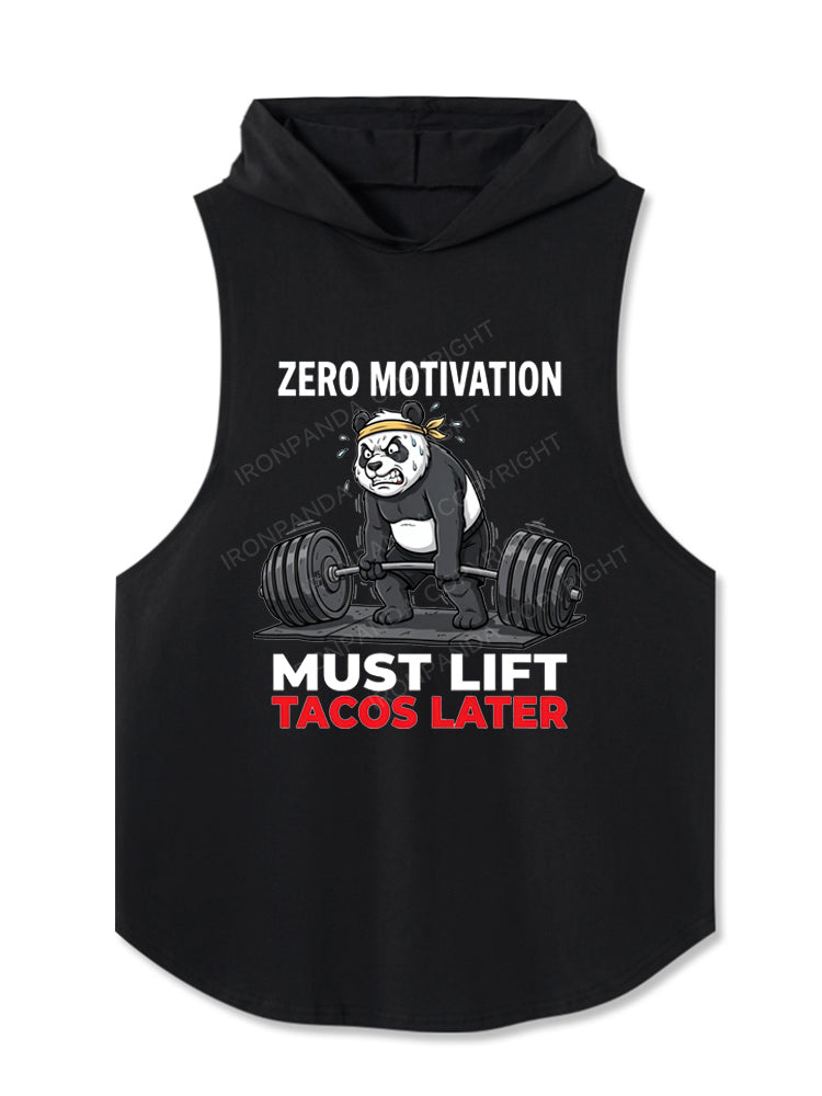 Tacos Later Angry Panda Hooded Tank