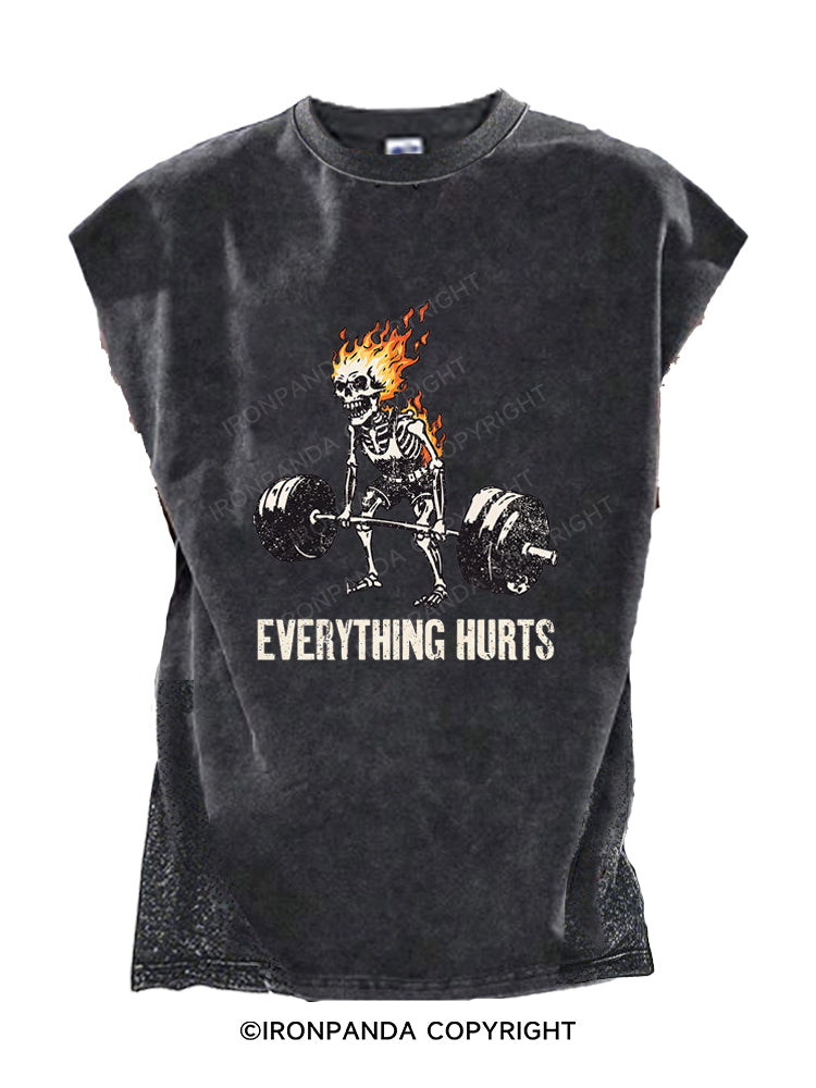 Everything Hurts Skeleton Cut Off Tank