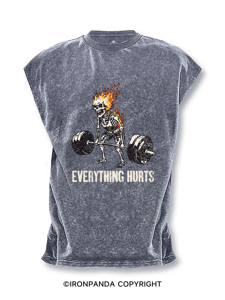 Everything Hurts Skeleton Cut Off Tank