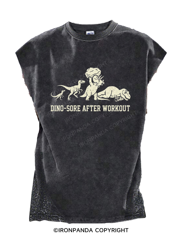 Dino-Sore After Workout Funny Cut Off Tank