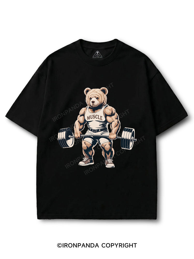 Funny Bear Lifting Weights COTTON PUMP COVER