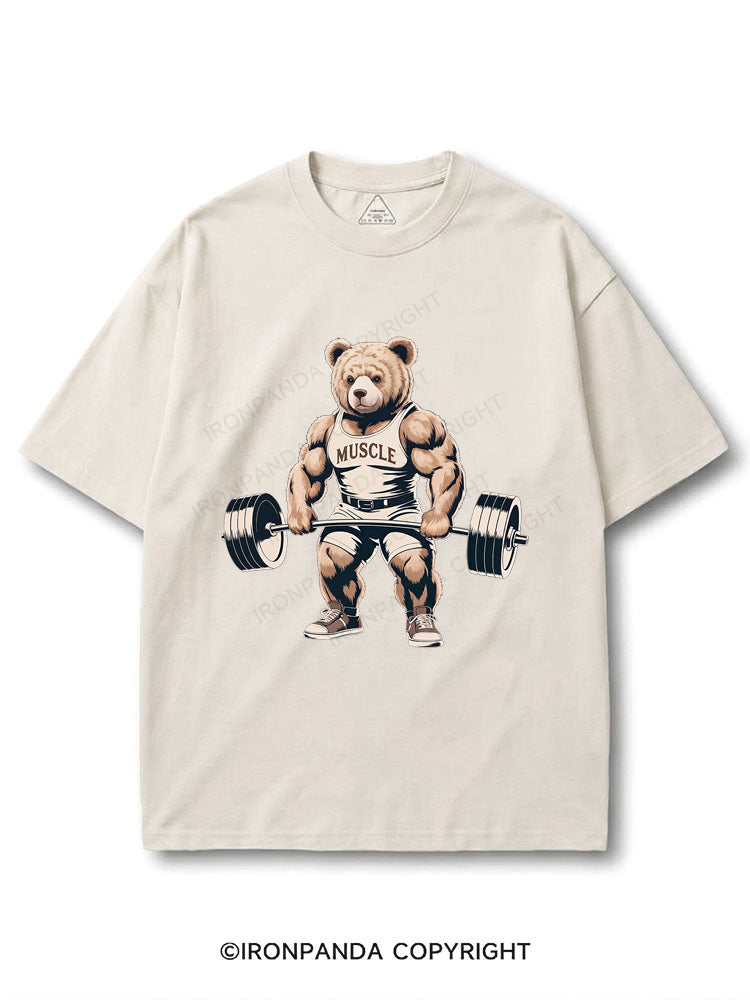 Funny Bear Lifting Weights COTTON PUMP COVER