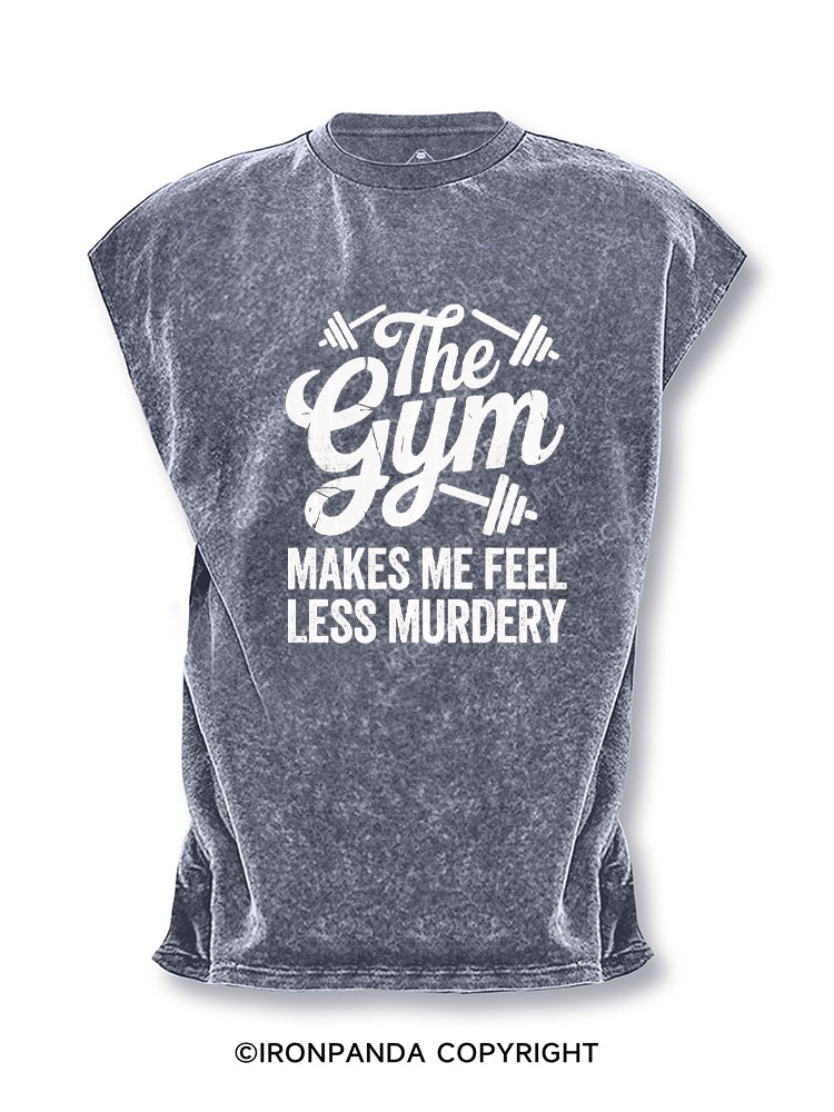 The Gym Makes Me Feel Less Murdery Cut Off Tank