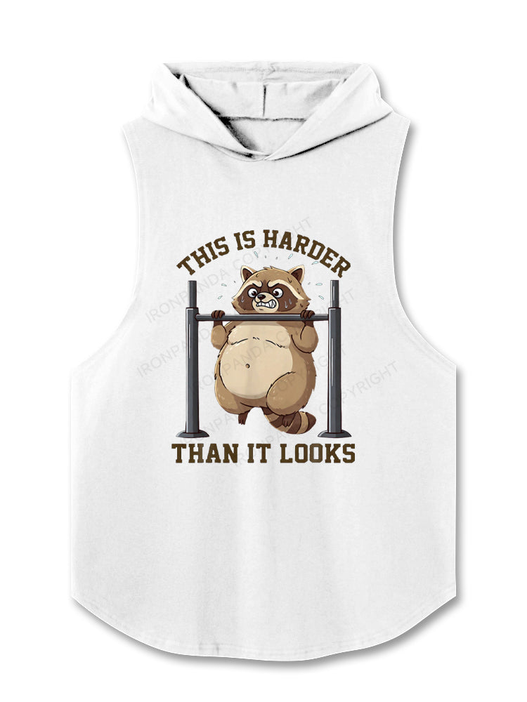 This Is Harder Than It Looks Raccoon Hooded Tank