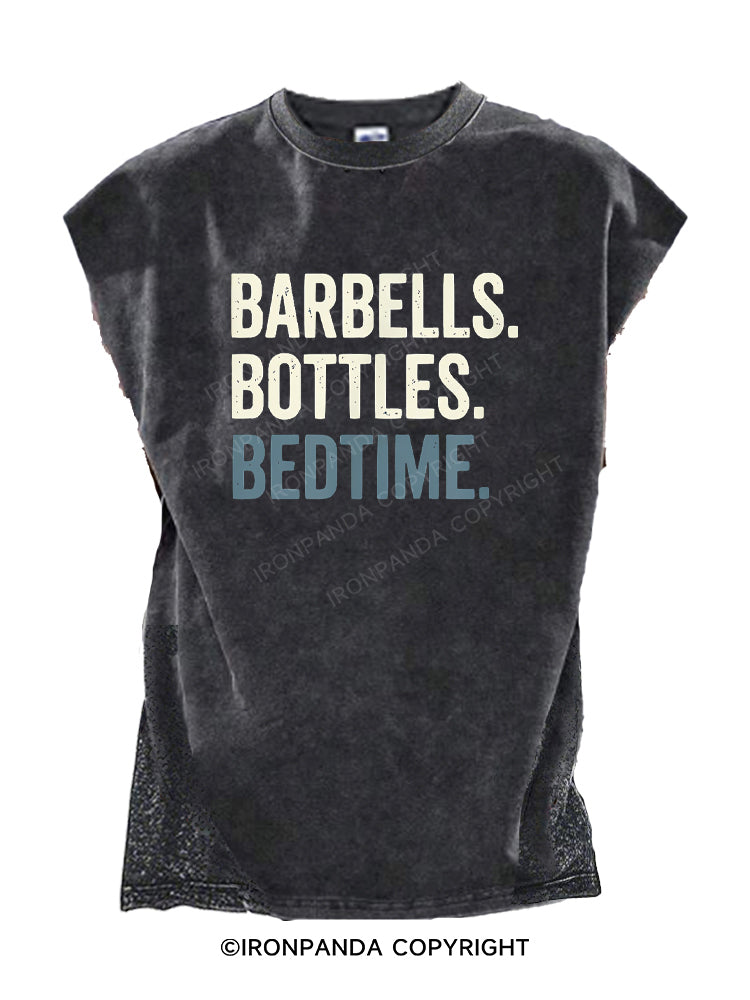Barbells Bottles Bedtime Cut Off Tank