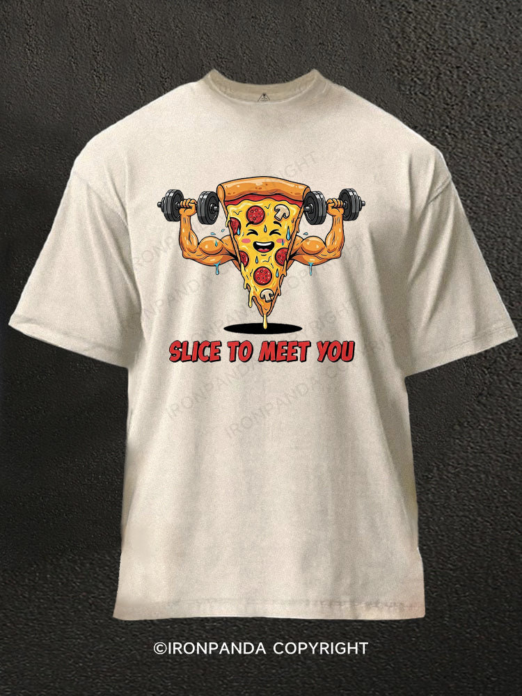 Slice to Meet You Washed Gym Shirt