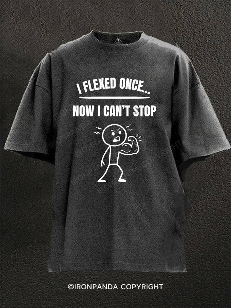 I Flexed Once Now I Can’t Stop Washed Gym Shirt