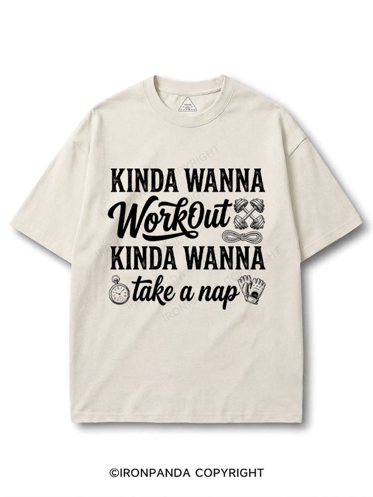 KINDA WANNA WORKOUT KINDA WANNA TAKE A NAP COTTON PUMP COVER