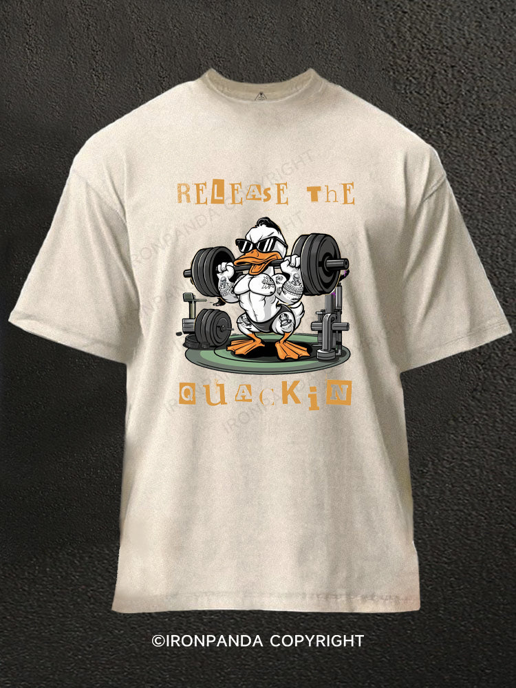 STRONG DUCK RELEASE THE QUACKIN Washed Gym Shirt
