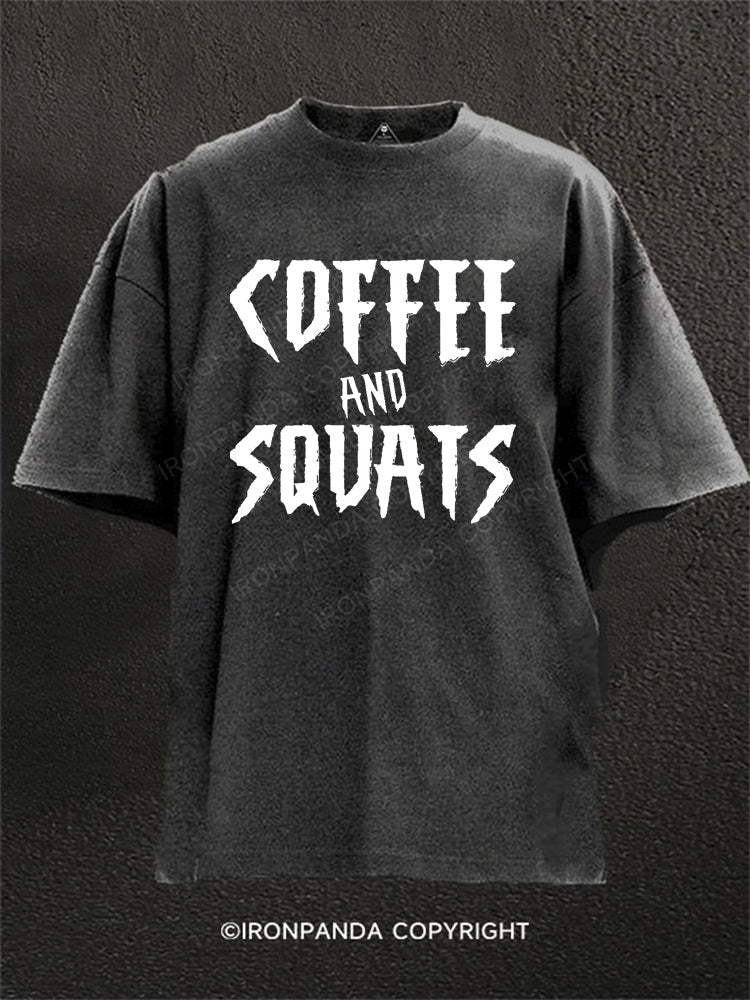 Coffee And Squats Washed Gym Shirt