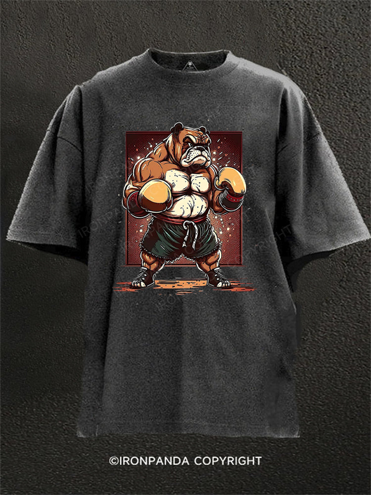 Badass Bulldog Boxer Washed Gym Shirt