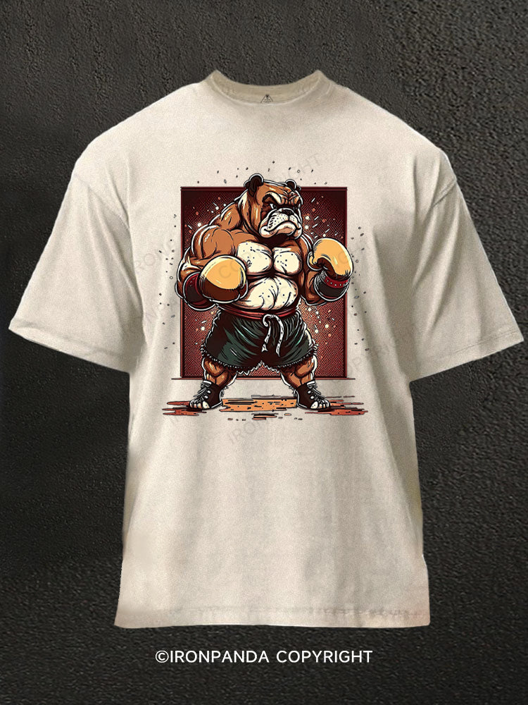 Badass Bulldog Boxer Washed Gym Shirt