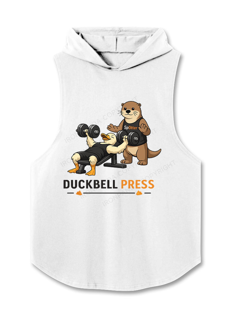 Duckbell Press Funny Gym Duck Otter Hooded Tank