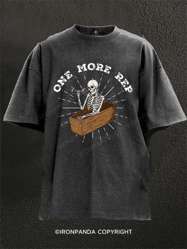 One More Rep Skeleton Washed Gym Shirt