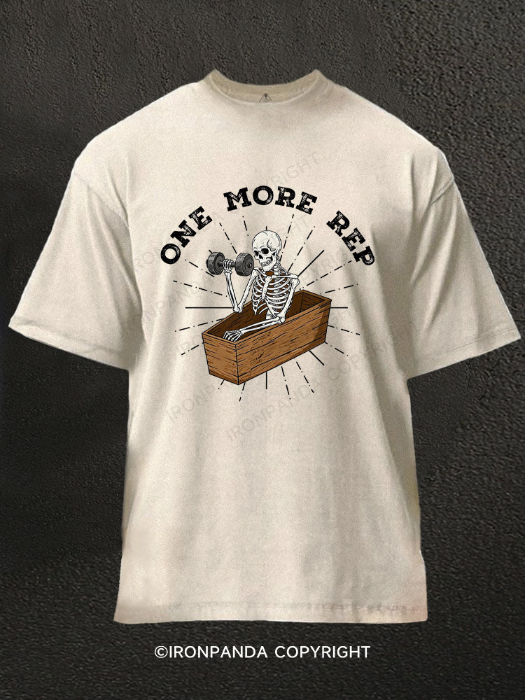 One More Rep Skeleton Washed Gym Shirt