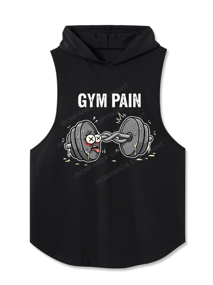 Exhausted Dumbbell Gym Rat Hooded Tank