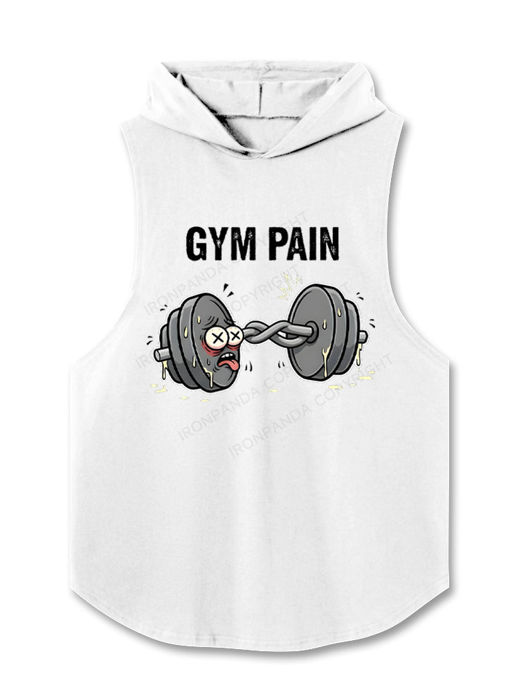 Exhausted Dumbbell Gym Rat Hooded Tank