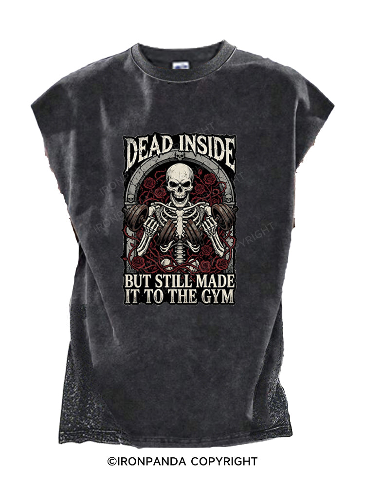 Dead Inside But Still Made It To The Gym Skeleton Cut Off Tank
