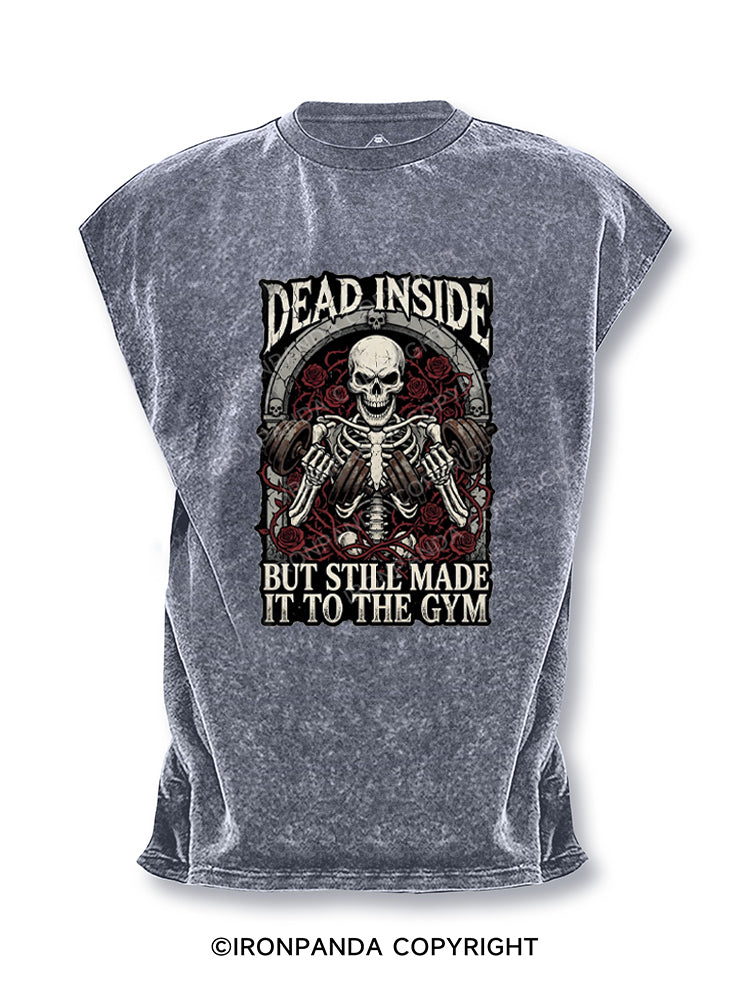 Dead Inside But Still Made It To The Gym Skeleton Cut Off Tank