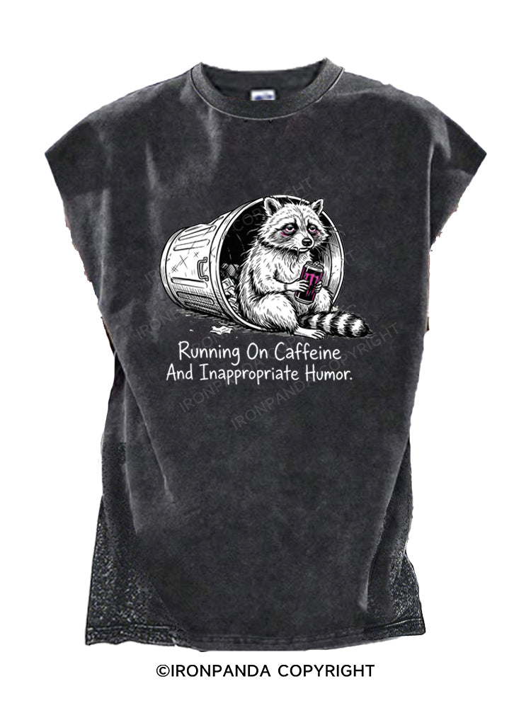 Running On Caffeine And Inappropriate Humor Cut Off Tank