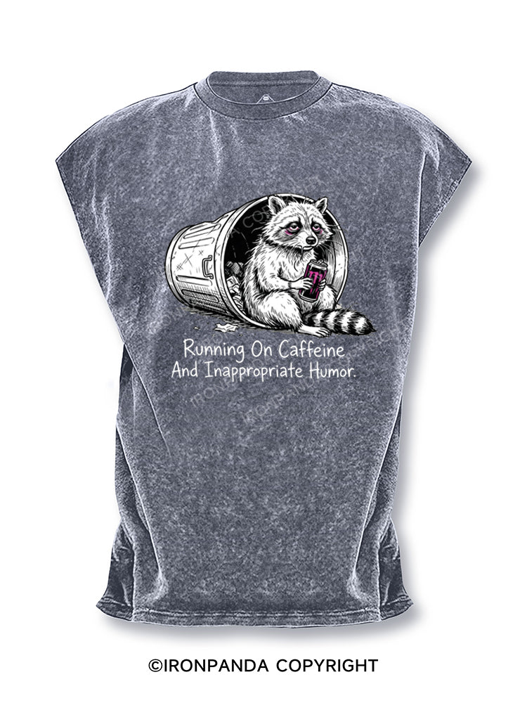 Running On Caffeine And Inappropriate Humor Cut Off Tank