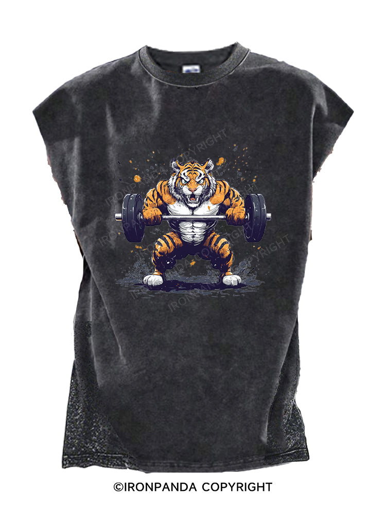 Muscular Tiger Weightlifting Cut Off Tank