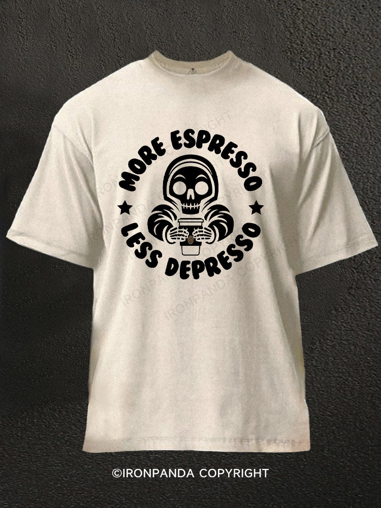More Espresso Less Depresso Washed Gym Shirt