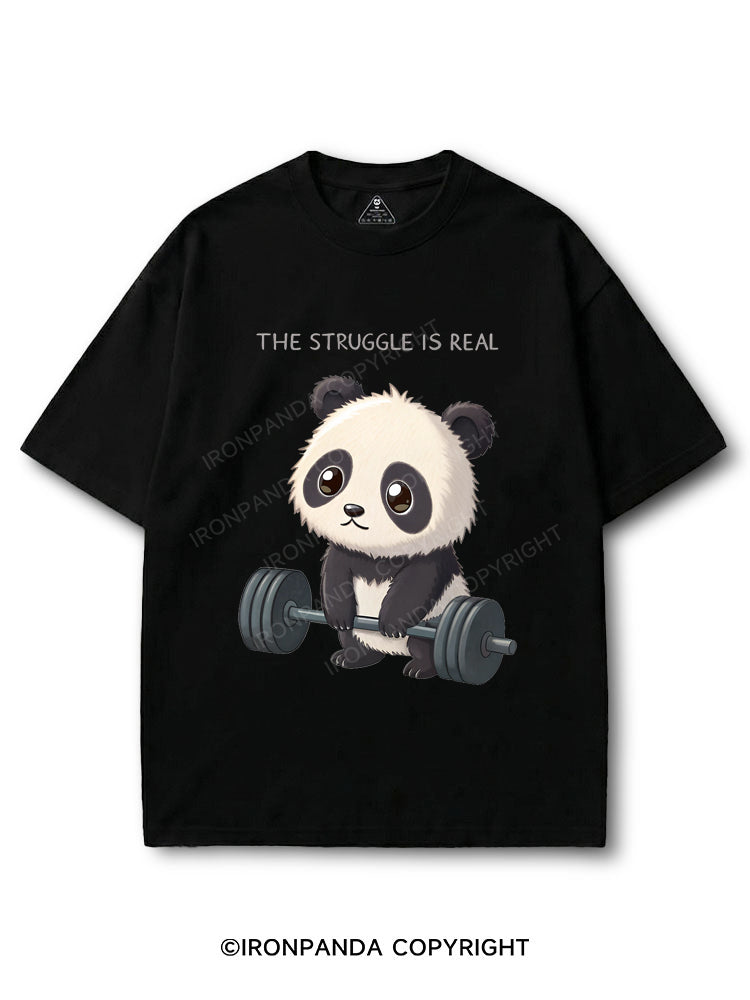 The Struggle Is Real Panda Weightlifting Humor COTTON PUMP COVER