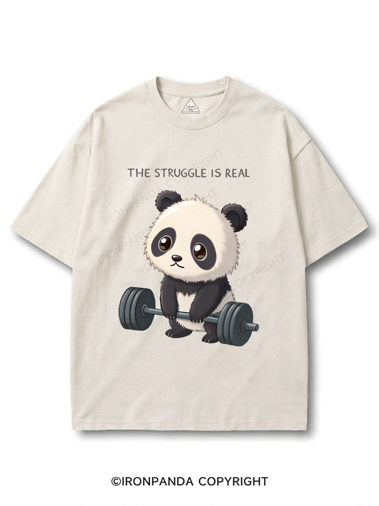 The Struggle Is Real Panda Weightlifting Humor COTTON PUMP COVER