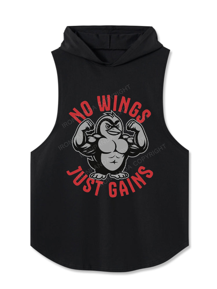 No Wings Just Gains Hooded Tank