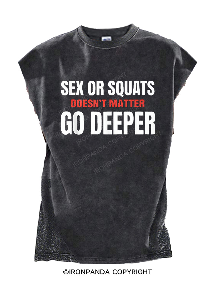 Go Deeper Funny Squat Cut Off Tank