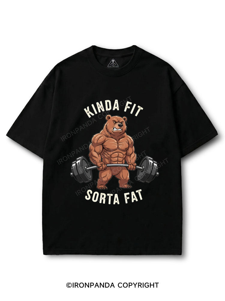 Kinda Fit Sorta Fat Bear with Barbell COTTON PUMP COVER