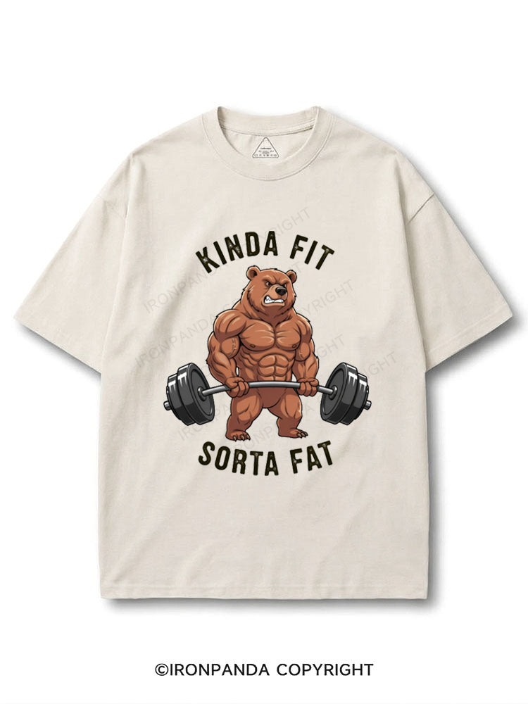 Kinda Fit Sorta Fat Bear with Barbell COTTON PUMP COVER