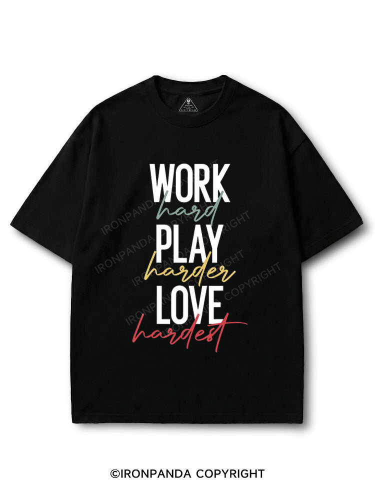 Work Hard Play Hard Love Hard COTTON PUMP COVER