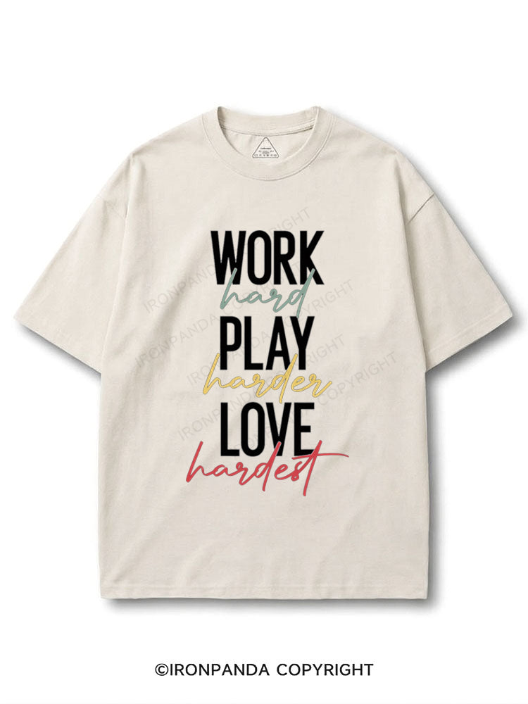 Work Hard Play Hard Love Hard COTTON PUMP COVER