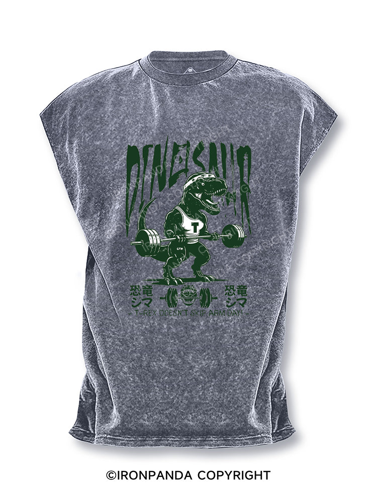 T‑Rex Doesn’t Skip Arm Day  Cut Off Tank