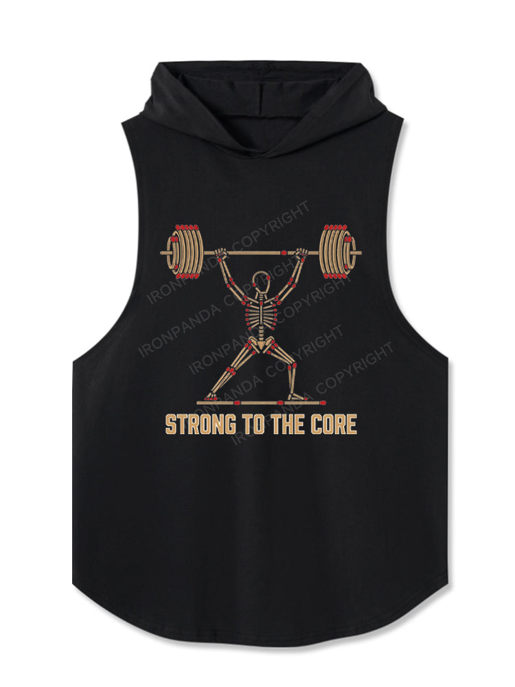 Strong to the Core Skeleton Weightlifting Hooded Tank