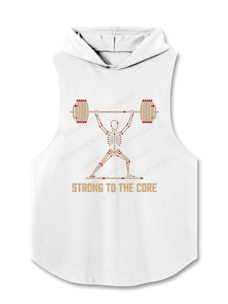 Strong to the Core Skeleton Weightlifting Hooded Tank