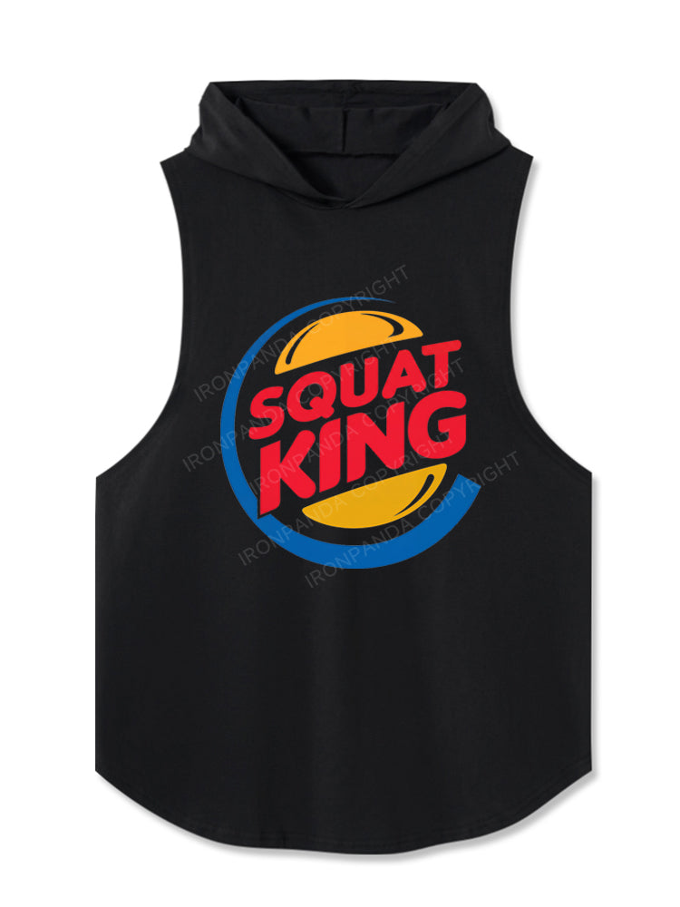 Squat King Fitness Humor Hooded Tank