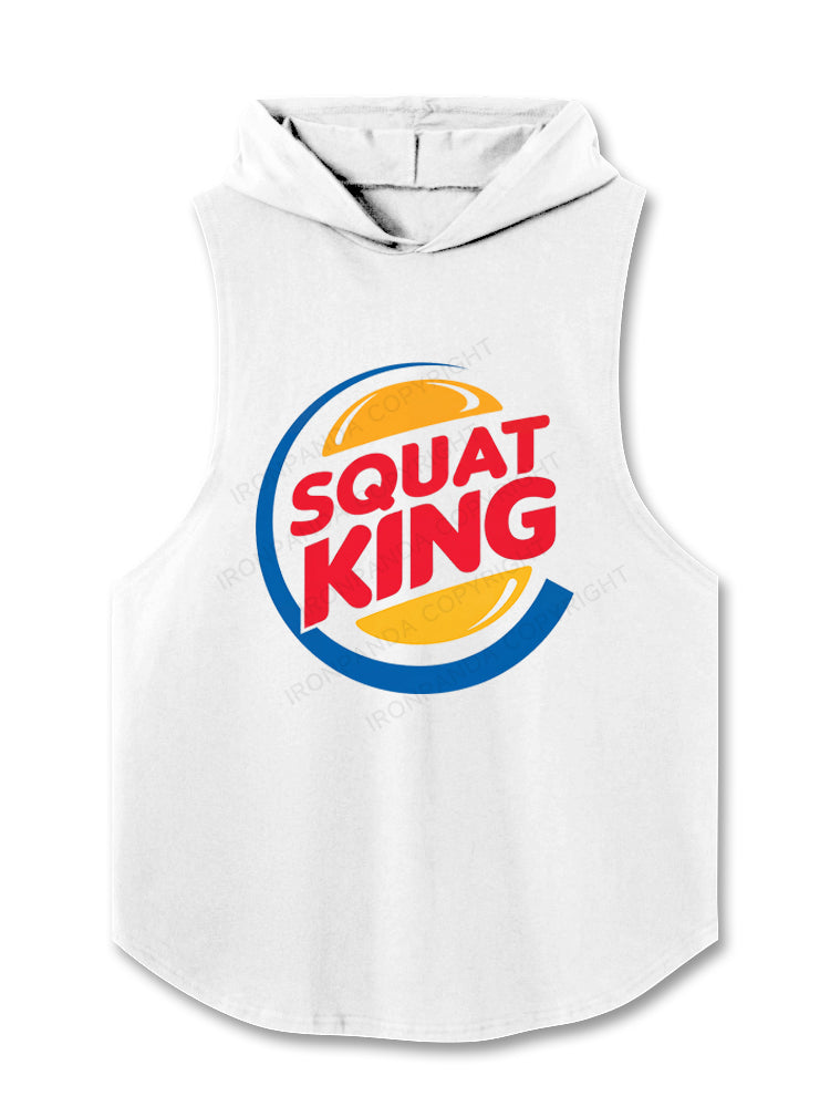 Squat King Fitness Humor Hooded Tank