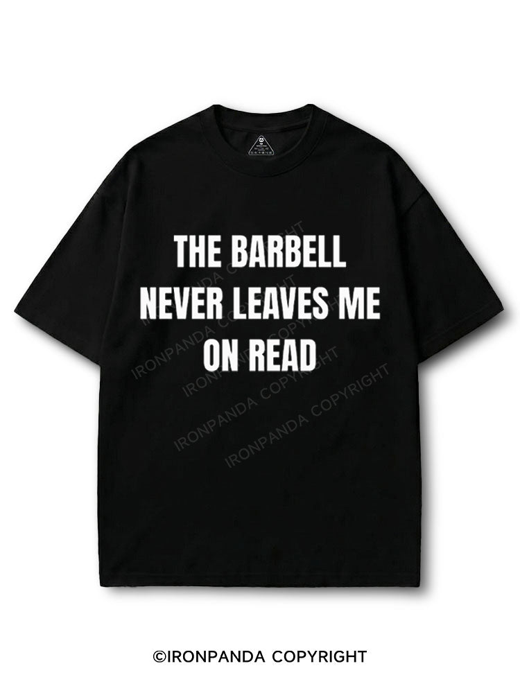 THE BARBELL NEVER LEAVES ME ON READ COTTON PUMP COVER