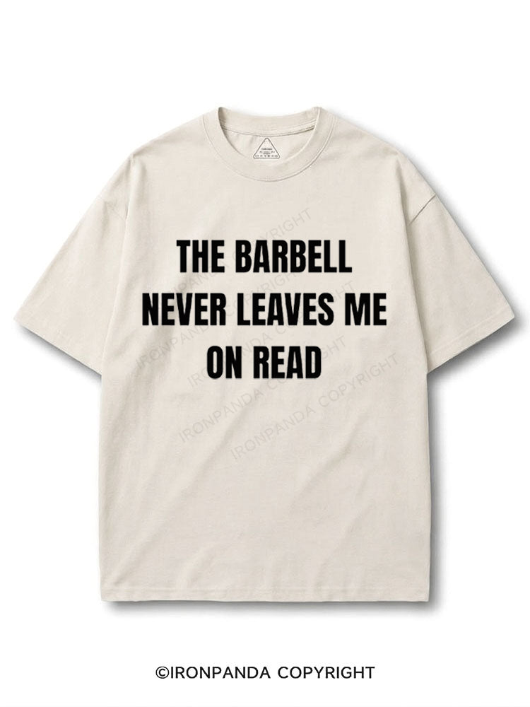 THE BARBELL NEVER LEAVES ME ON READ COTTON PUMP COVER