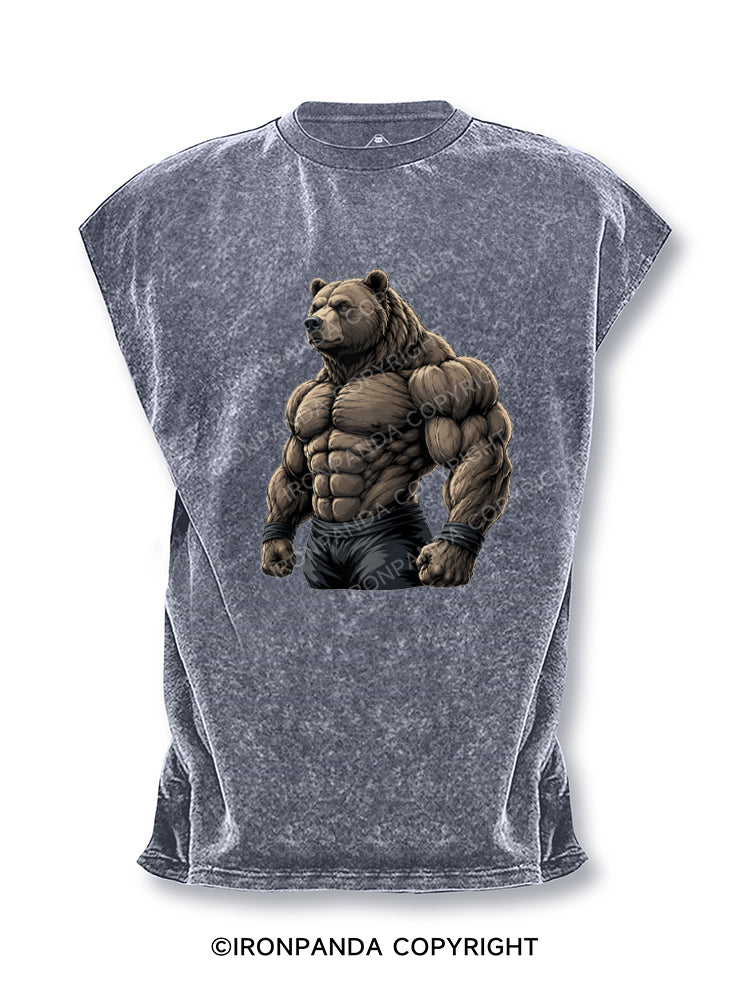 Muscular Bear Bodybuilder Cut Off Tank