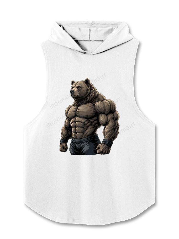 Muscular Bear Bodybuilder Hooded Tank