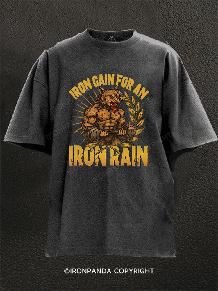 Iron Rain Alpha Wolf Washed Gym Shirt