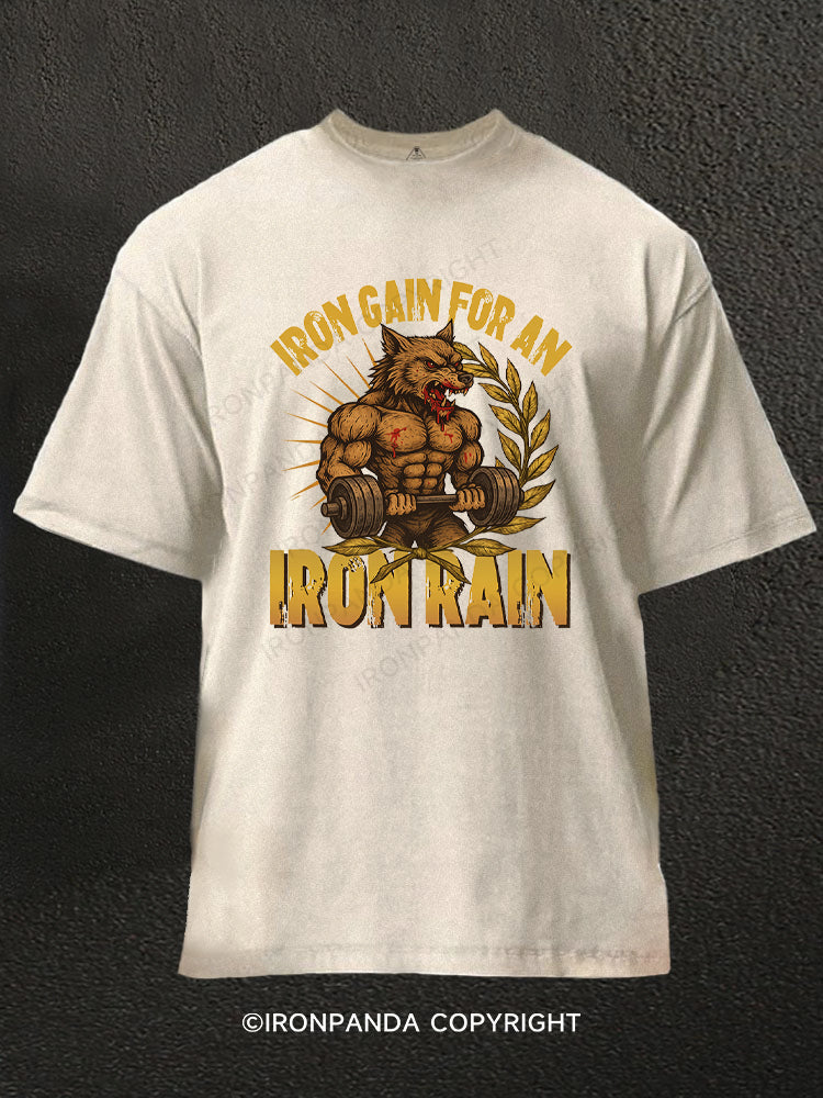 Iron Rain Alpha Wolf Washed Gym Shirt